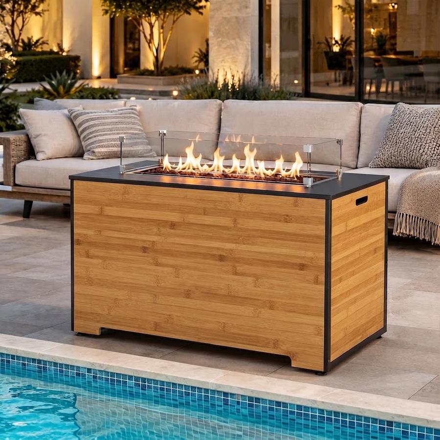 HOTEAGLE Rectangle Propane Fire Pit Table